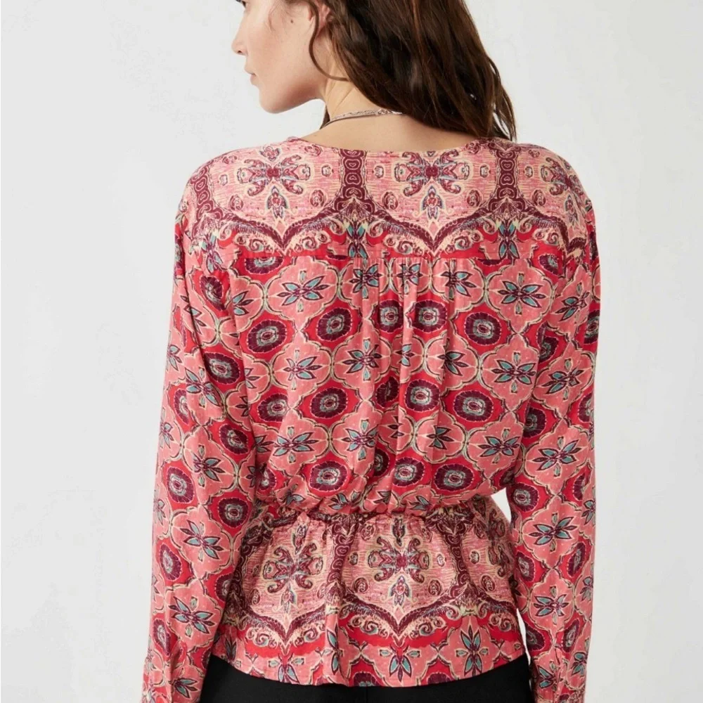 Free People Pink Floral Blouse
